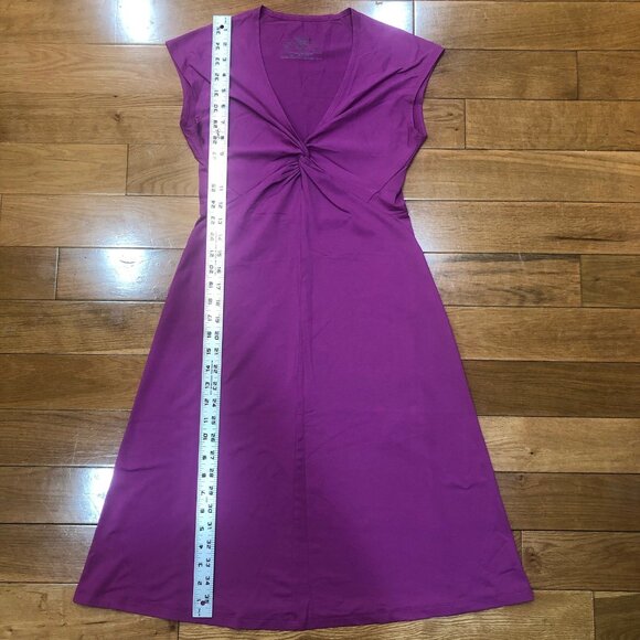 Patagonia Short Sleeve Fit & Flare Magenta V-Neck Dress Size S - Picture 6 of 9